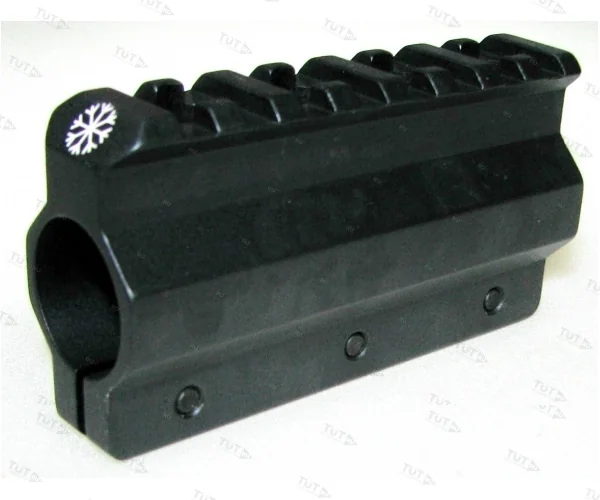 Кронштейн Рысь ГУСЕНИЦА Picatinny ВЕПРЬ-12/САЙГА-12 для крепления на стволе перед газ-блоком,высокая