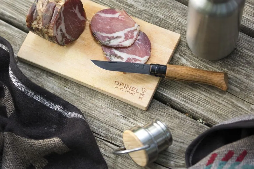 Нож складной Opinel Black Oak 08, нержавеющая сталь, дуб, чёрный матовый