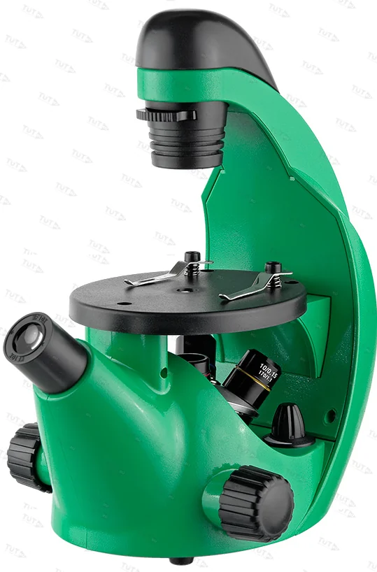 Микроскоп школьный Эврика 40х-320х инвертированный (лайм)