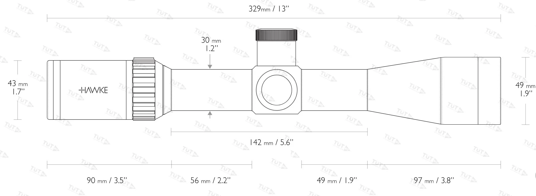 Прицел Hawke Vantage 30 WA 3-9x42 (сетка .223/.308 (9x)) с подсветкой