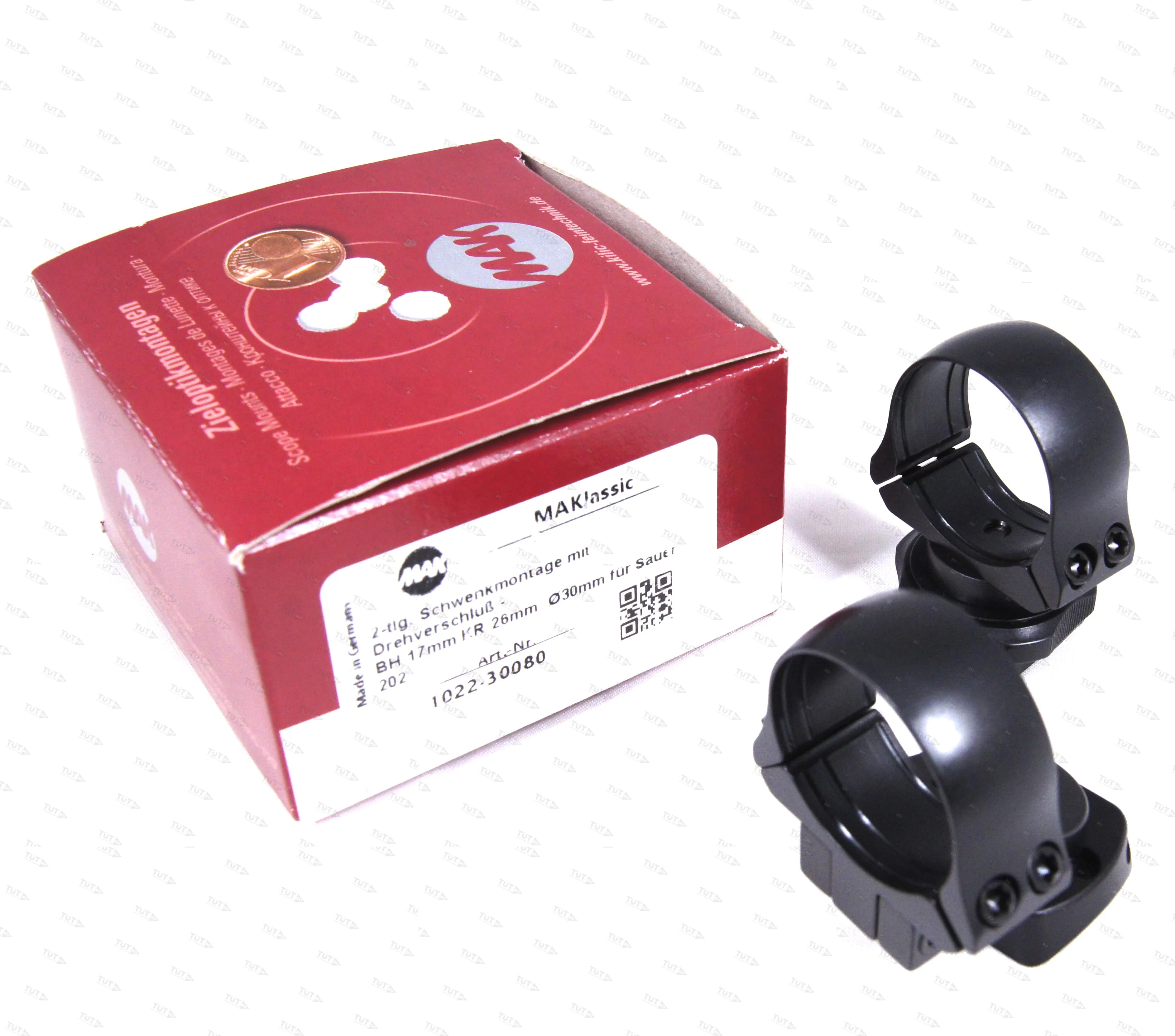 Быстросъемные поворотные кольца MAK 30мм с основаниями на Sauer 202 KR=26мм BH=17мм