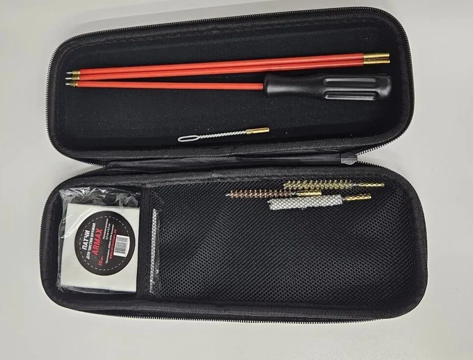 Набор для чистки, к.5,6мм, футляр EVA, мет/плc.шомпол, 3 ерша, вишер, патчи (Аксиома НПФ)