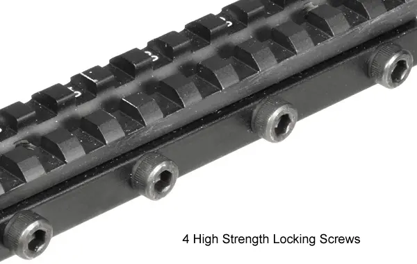 Кронштейн UTG Weaver для призмы 9-11мм с наклоном, 2 упора отдачи и 4 прижимных винта, алюминий, 107