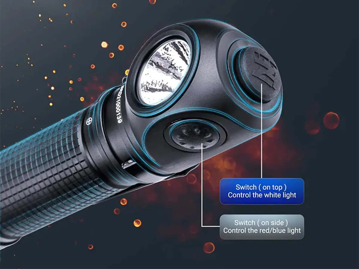 Фонарь Nextorch P10, Г-образный, 1400 lm, белый/красный/голубой