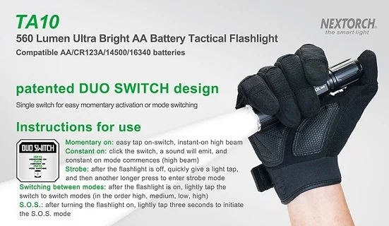 Фонарь Nextorch TA10 тактический, 560 люмен