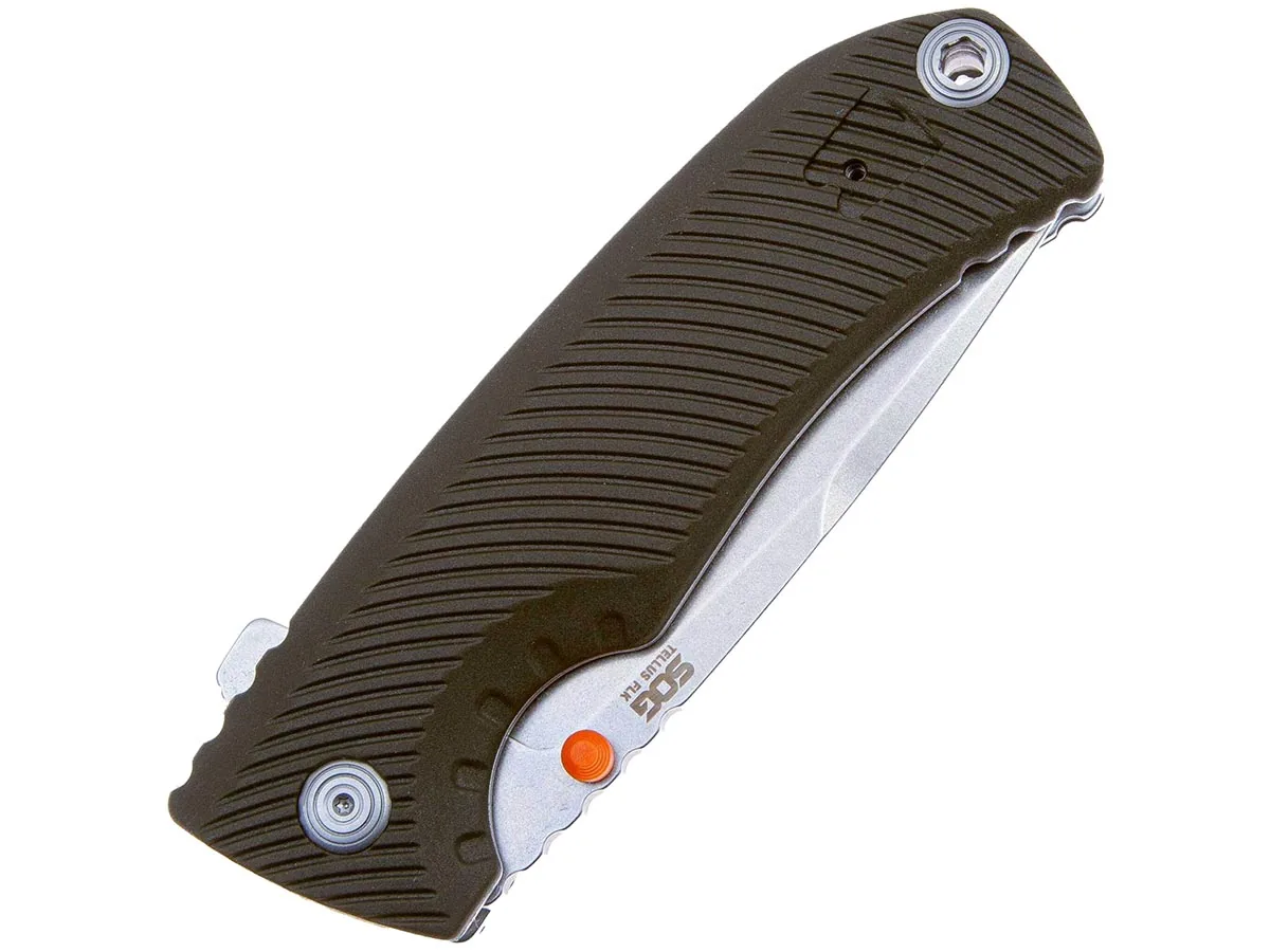 Нож складной SOG Tellus FLK Olive Drab, сталь Cryo 440C,рукоять GRN,блистер