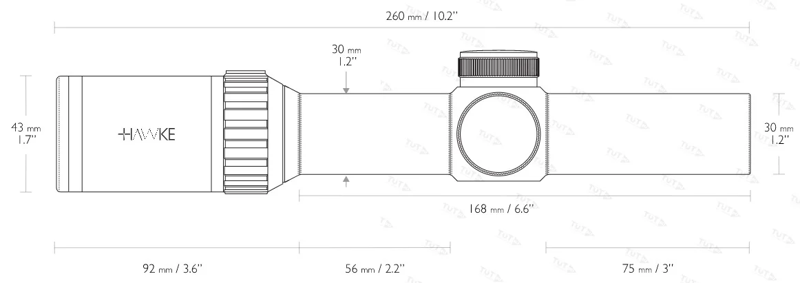 Оптический прицел Hawke Vantage WA 30mm 1-4х24 IR (L4a)