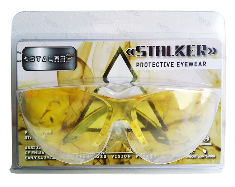 Очки стрелковые "Stalker" защитные, цвет - желтые, материал - поликарбонат, светопропускаемость 85%,