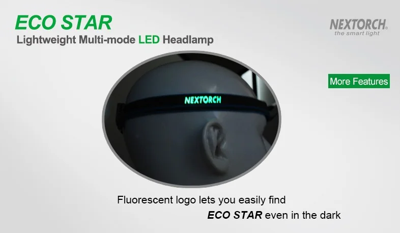 Фонарь Nextorch ECO-STAR налобный, 30 люмен, черный