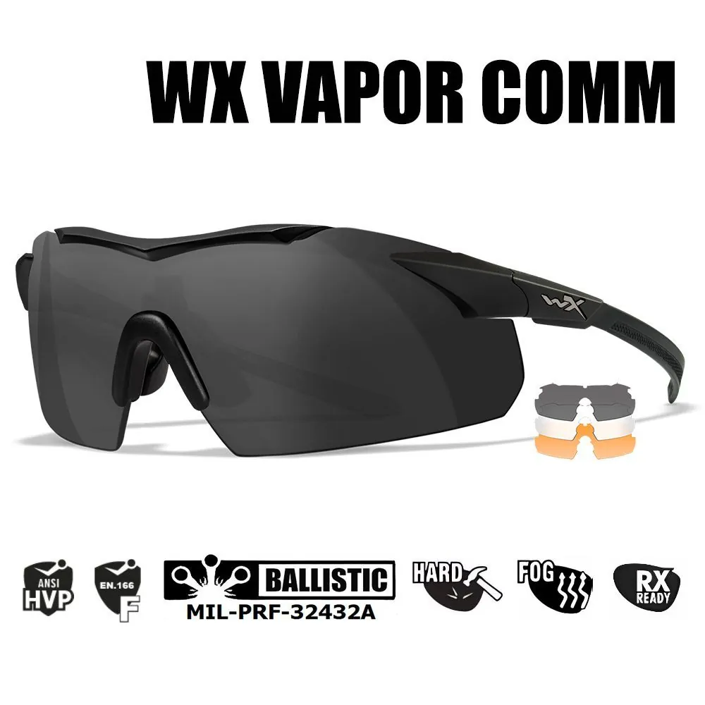 Очки защитные Wiley X WX Vapor Comm (Frame: Matte Black, Lens: Clear+Grey+Rust) 3552