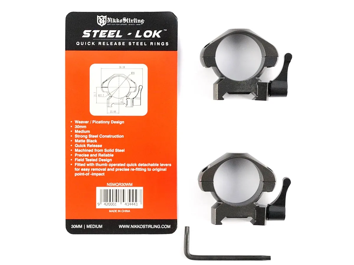 Кольца Nikko Stirling Diamond QR, на Weaver, 30мм, средние, сталь