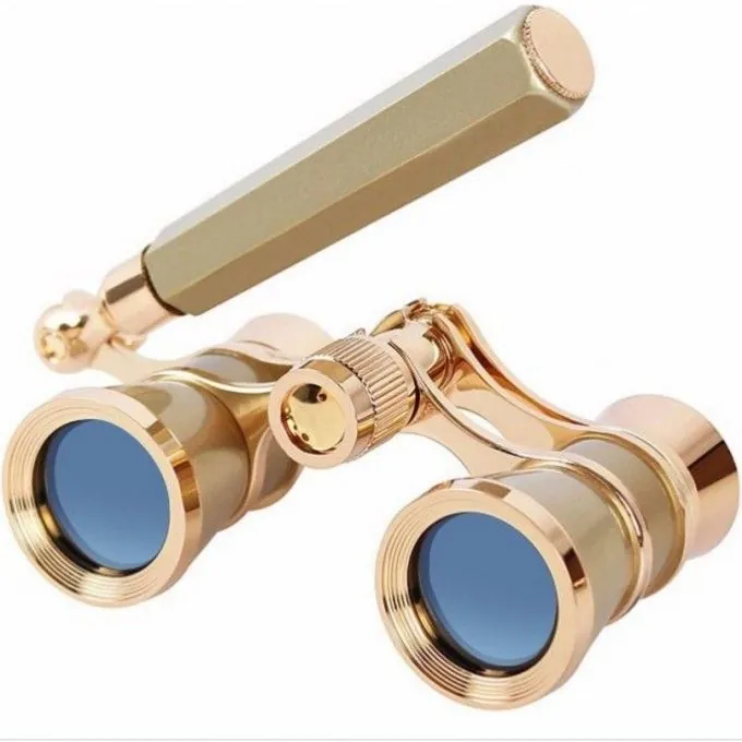 Театральный бинокль-лорнет Levenhuk Broadway 325E, золотистый