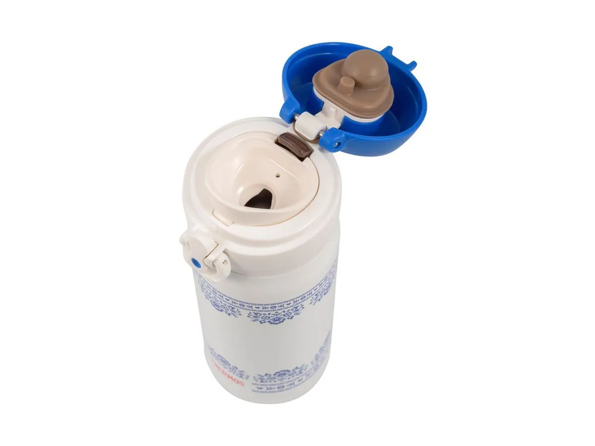 Термокружка THERMOS JNL-402 BLWH 0.4L, откидной механизм, бело-синяя