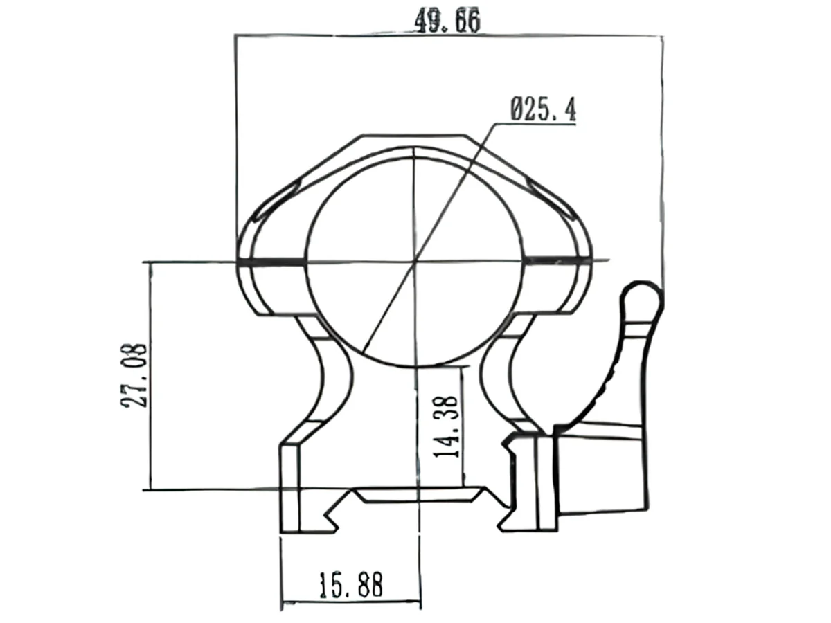 Кольца быстросъемные Nikko Stirling стальные D25,4мм, Weaver, высокие, рычажные
