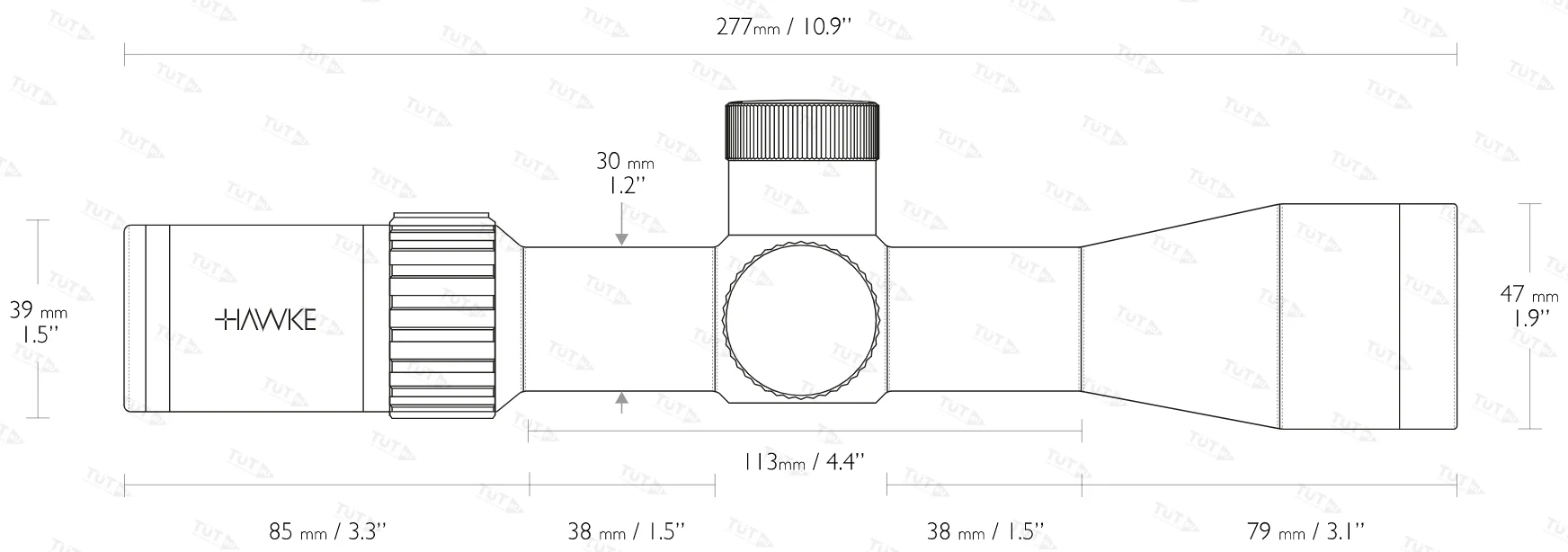 Оптический прицел Hawke Airmax AX30 Compact 3-12x40 IR SF (AMX IR Glass)