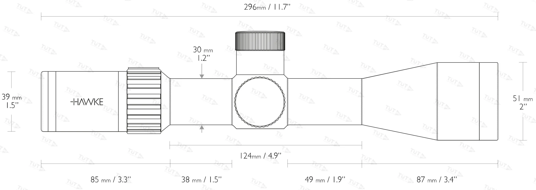 Оптический прицел Hawke Airmax AX30 Compact 4-16x44 IR SF (AMX IR Glass)