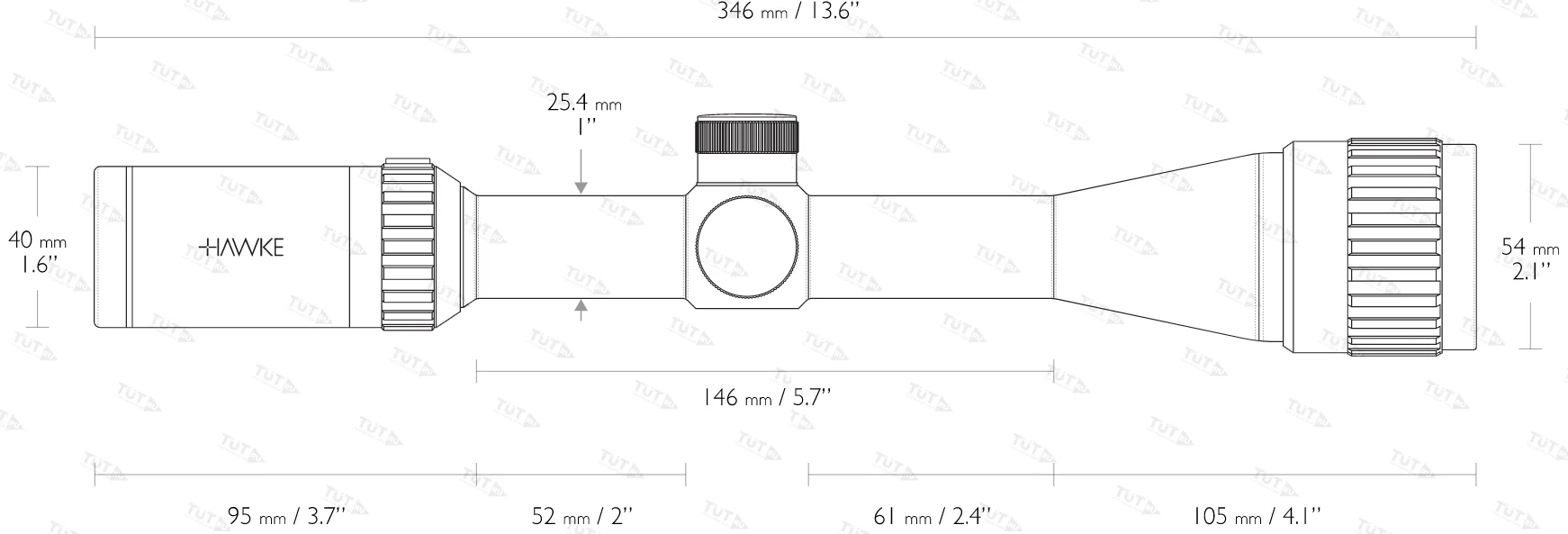 Оптический прицел Hawke Vantage IR 4-12x40 AO IR Rimfire .17HMR
