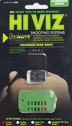 HiViz пистолетный целик CZLW11 для CZ75/85 и P-01, 3 цвета волкон (красн, черн., зелен.)