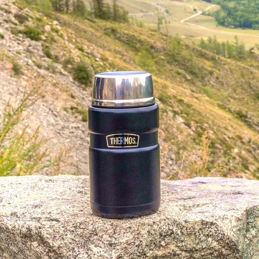 Термос для еды THERMOS KING SK-3020 0.71L, складная ложка, чёрный
