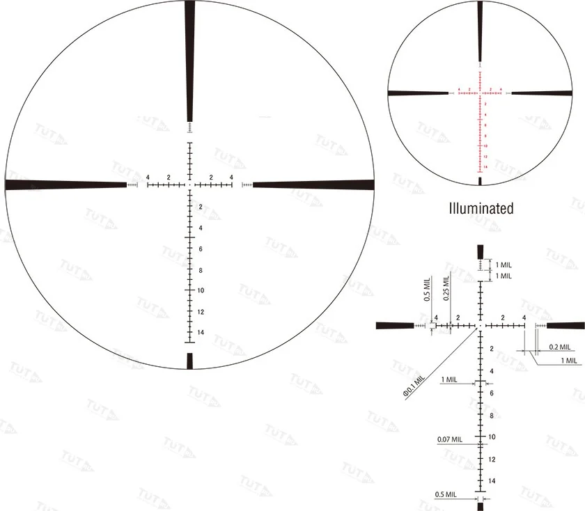 Оптический прицел March 3-24x42 FFP 30mm (FML-1) illuminated Reticle (D24V42FIML)
