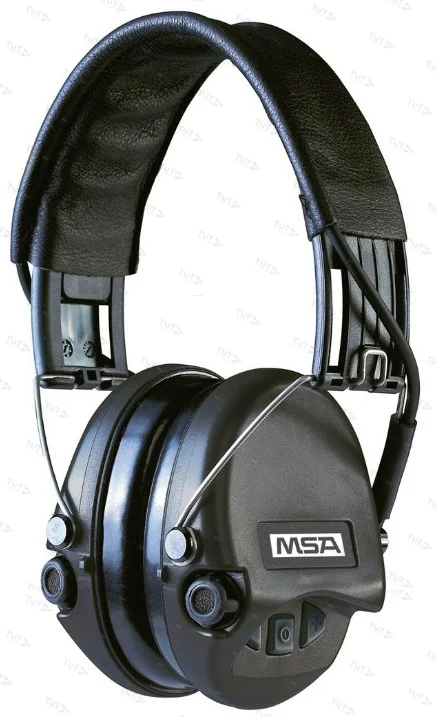 Активные наушники MSA Supreme PRO X, оголовье чёрное кожаное, цвет корпуса - чёрный 75302-X/L-02