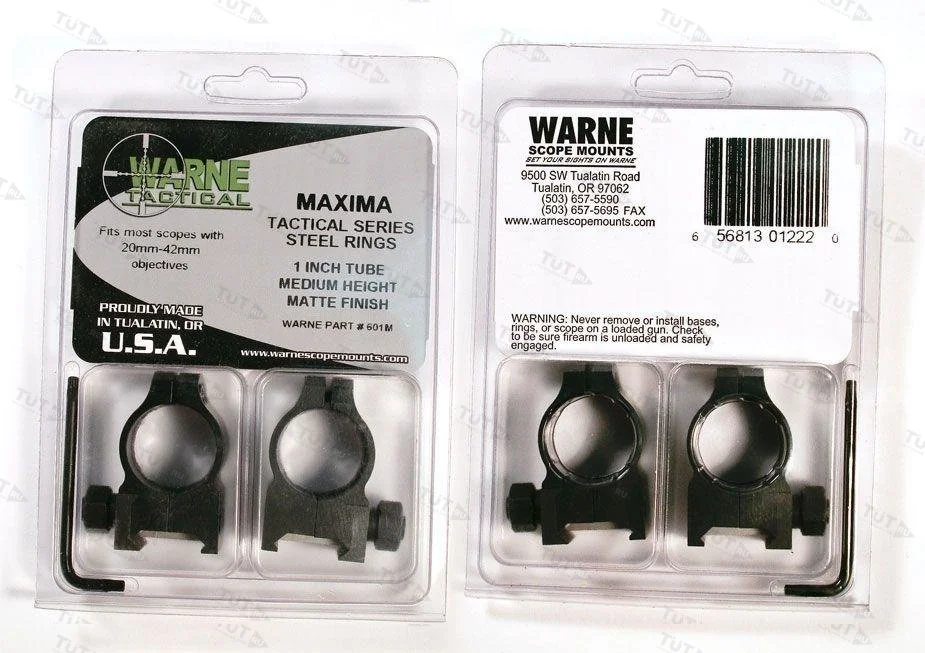 Крепления Warne Weaver Tactical 1" 25,4 мм Medium (601M)