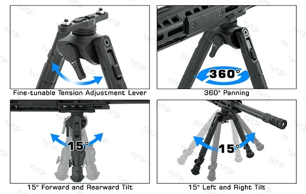 Сошки Leapers UTG TL-BPM02 для установки на M-Lok, 14-18см (360°)