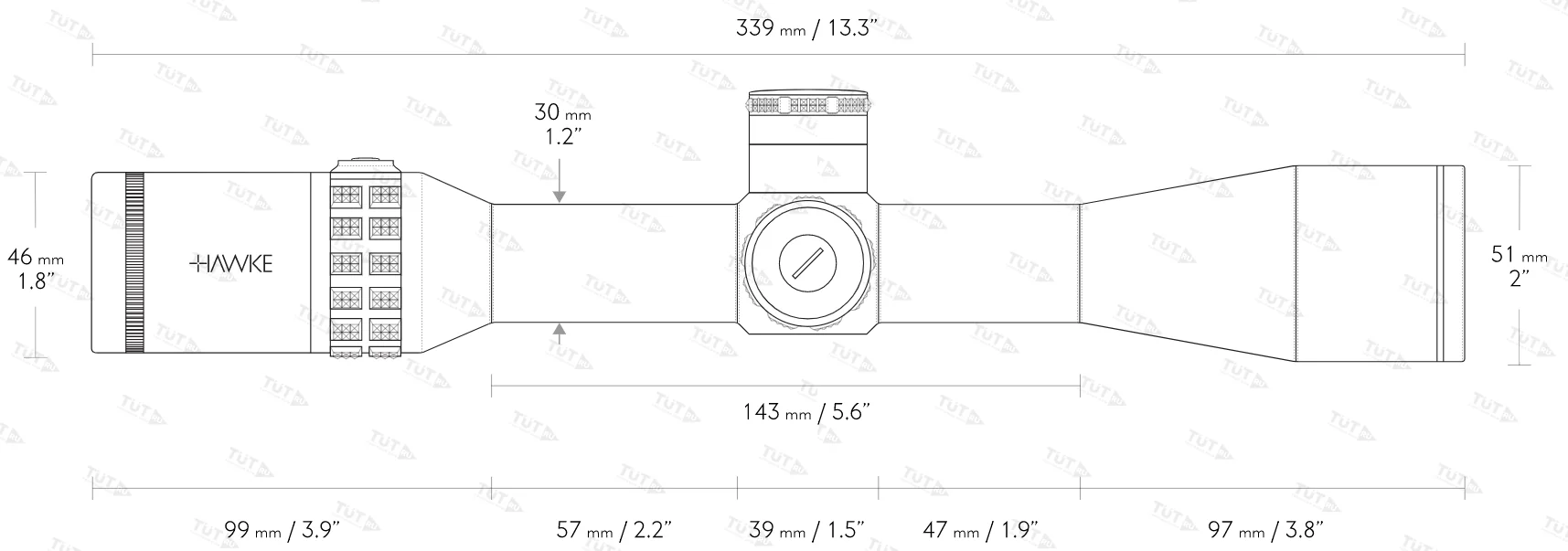 Прицел Hawke Sidewinder 30 SF 6.5-20x44 (сетка 20x Half Mil) с подсветкой