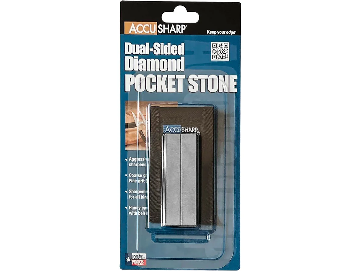Камень точильный AccuSharp Diamond Pocket Stone (320/800) в чехле