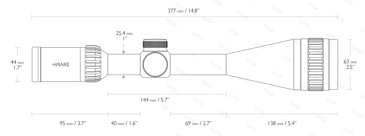 Оптический прицел Hawke Panorama 6-18x50 AO (10x 1/2 Mil Dot)