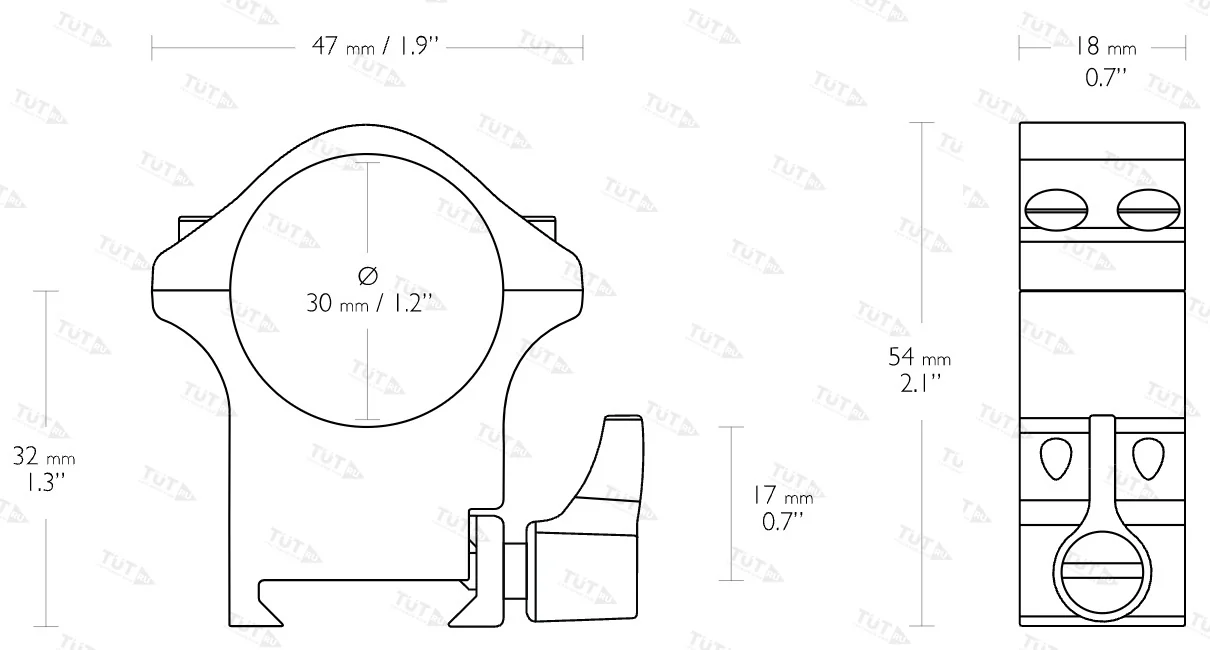 Кольца быстросъемные Hawke стальные на 30 мм Weaver высокие рычажные