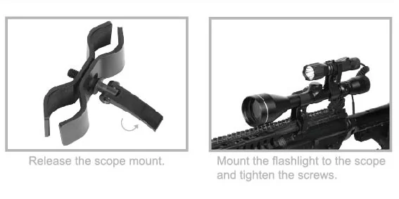 Кронштейн для фонаря с креплением на оптический прицел