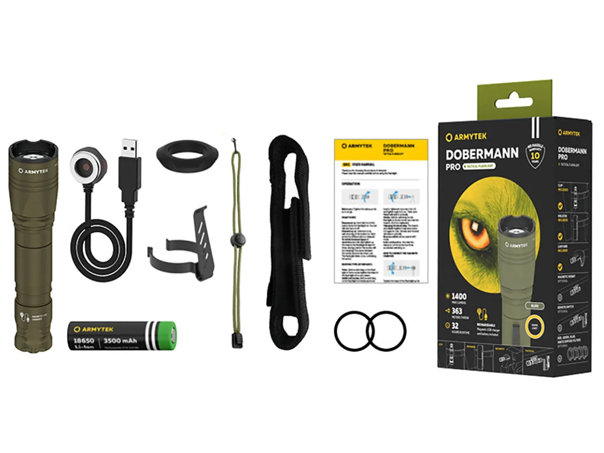 Фонарь ARMYTEK DOBERMANN PRO MAGNET USB SAND (Теплый свет)