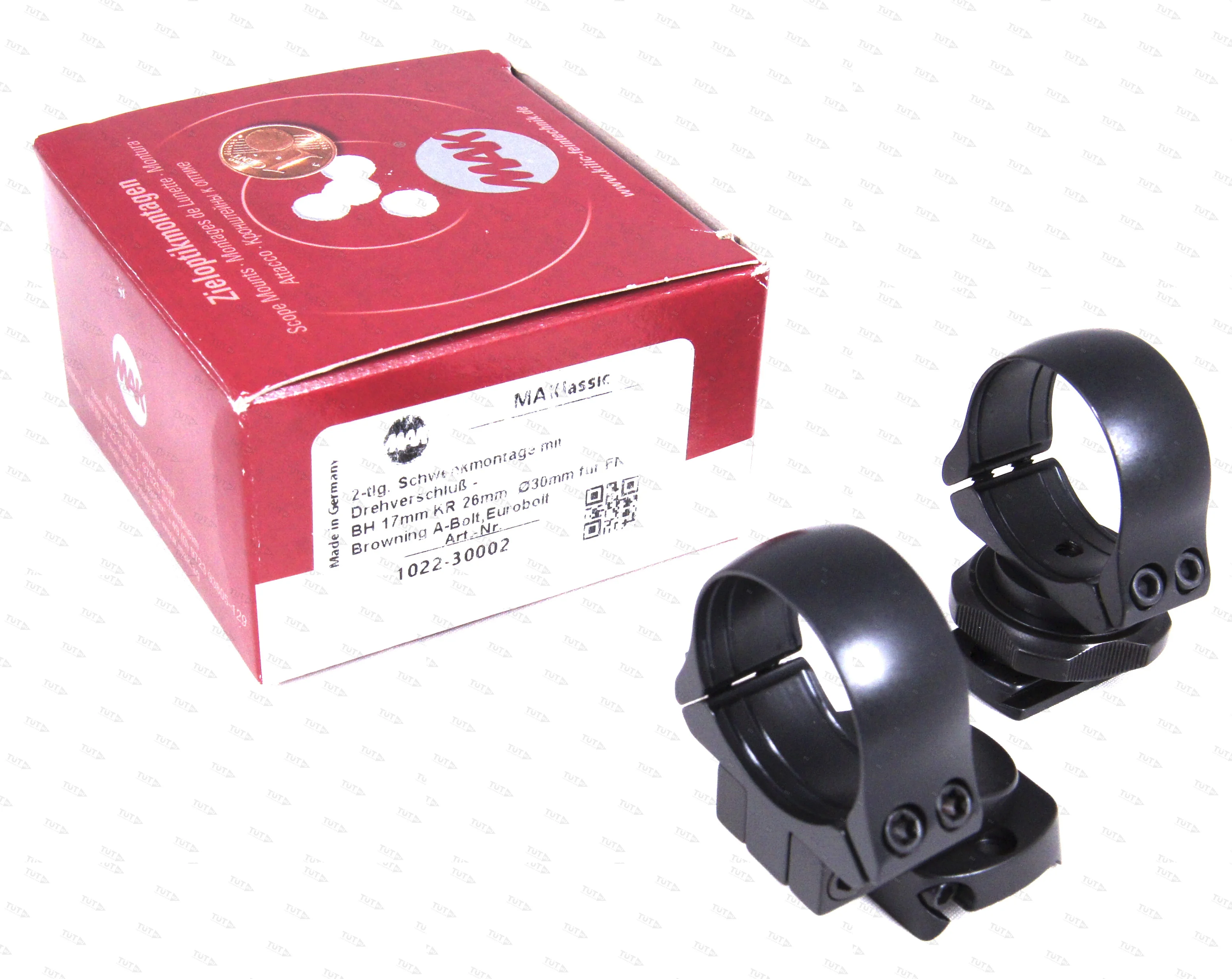 Быстросъемные поворотные кольца MAK 30мм с основаниями на Browning A-Bolt/Eurobolt KR=26мм BH=17мм