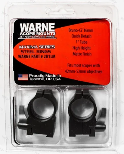 Крепления Warne CZ527 1" 25,4 мм QD High (2B1LM)
