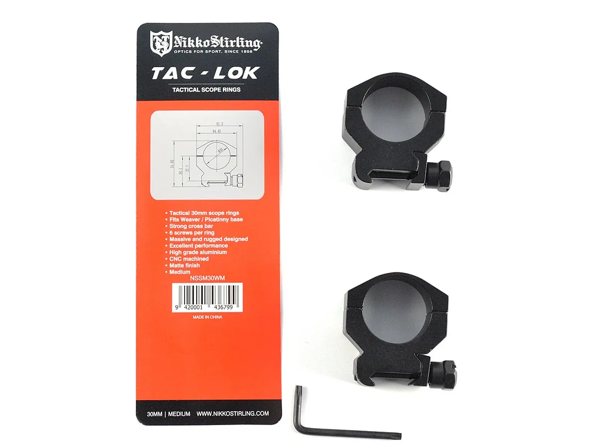 Кольца быстросъемные Nikko Stirling стальные D30мм, Weaver, 6 винтов, средние на винте