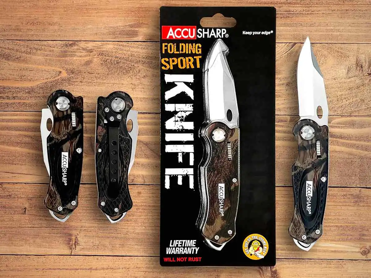 Нож складной AccuSharp Folding Sport Knife нержавеющая сталь, камуфляж