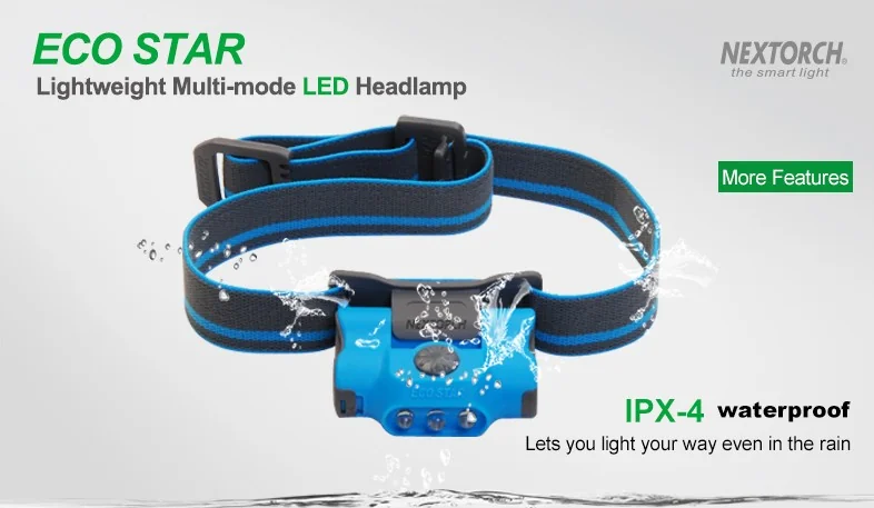 Фонарь Nextorch ECO-STAR налобный, 30 люмен, черный