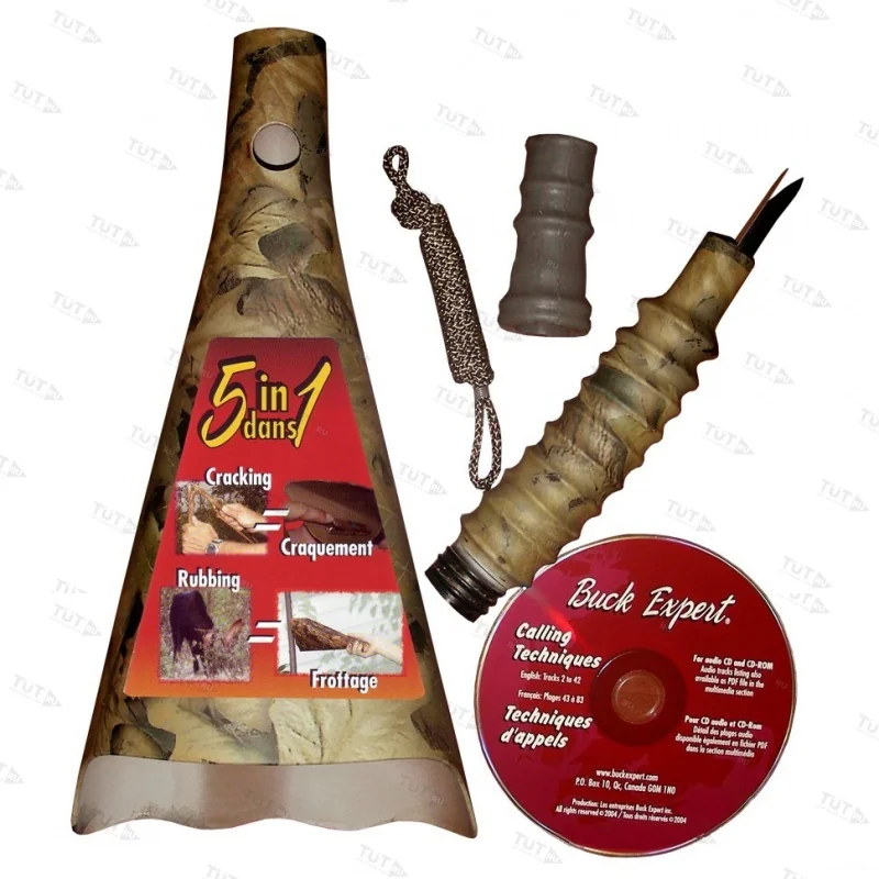 Манок Buck Expert на лося X-TREM с рупором (5 в 1), + обучающим CD, пластик, цвет - камуфляж, вес 30