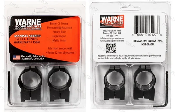 Крепления Warne CZ550 для прицелов 30мм High (15BM)