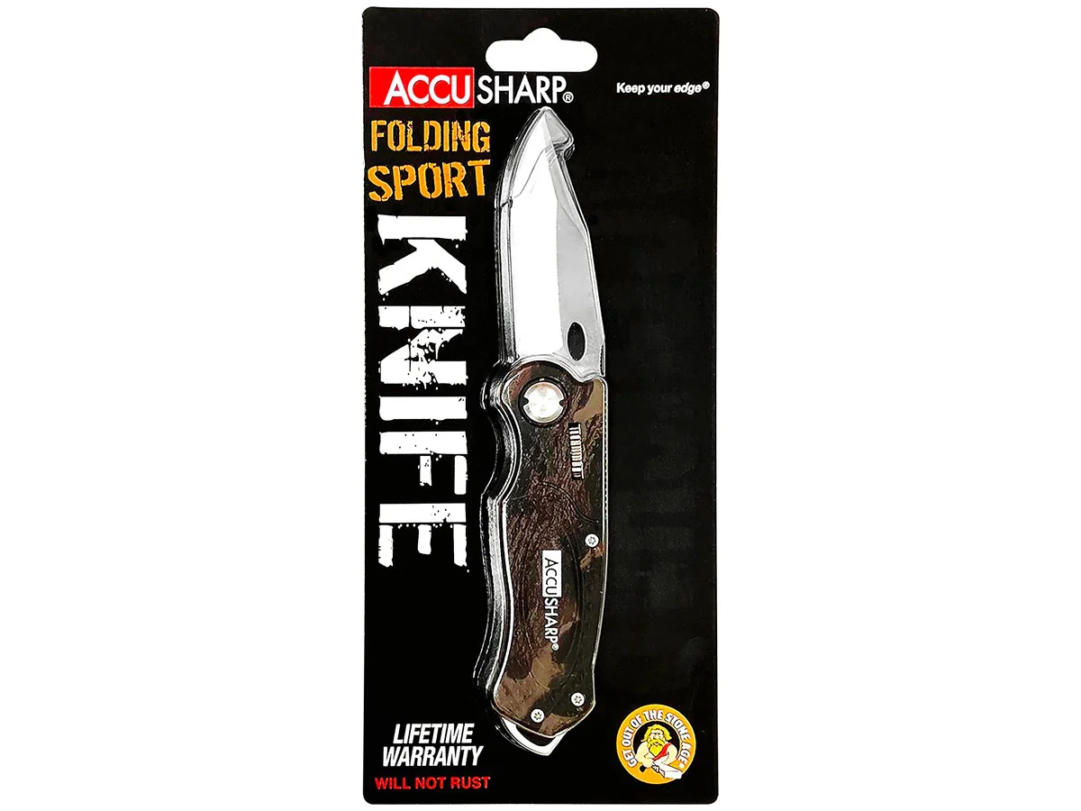 Нож складной AccuSharp Folding Sport Knife нержавеющая сталь, камуфляж