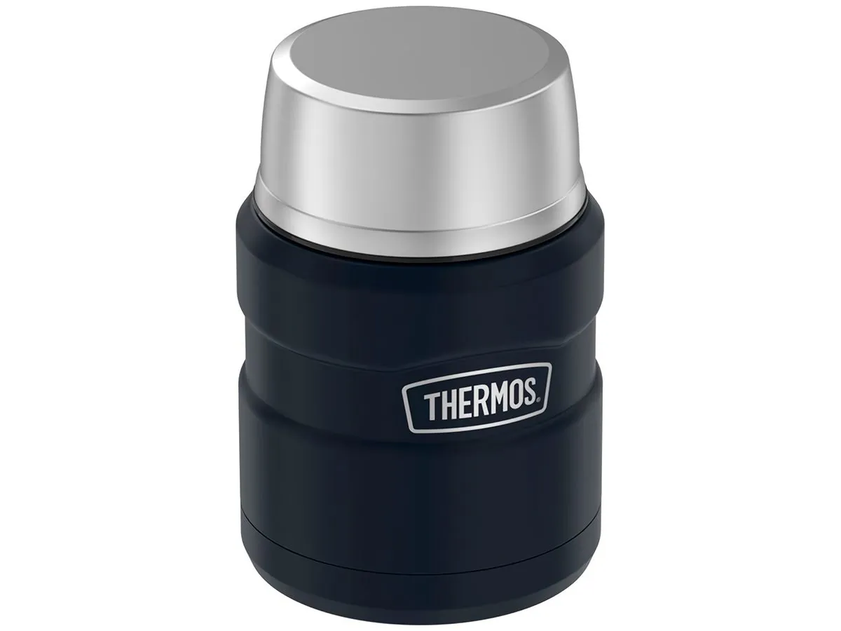 Термос для еды THERMOS KING SK-3000 MMB 0,47L, складная ложка, чёрный