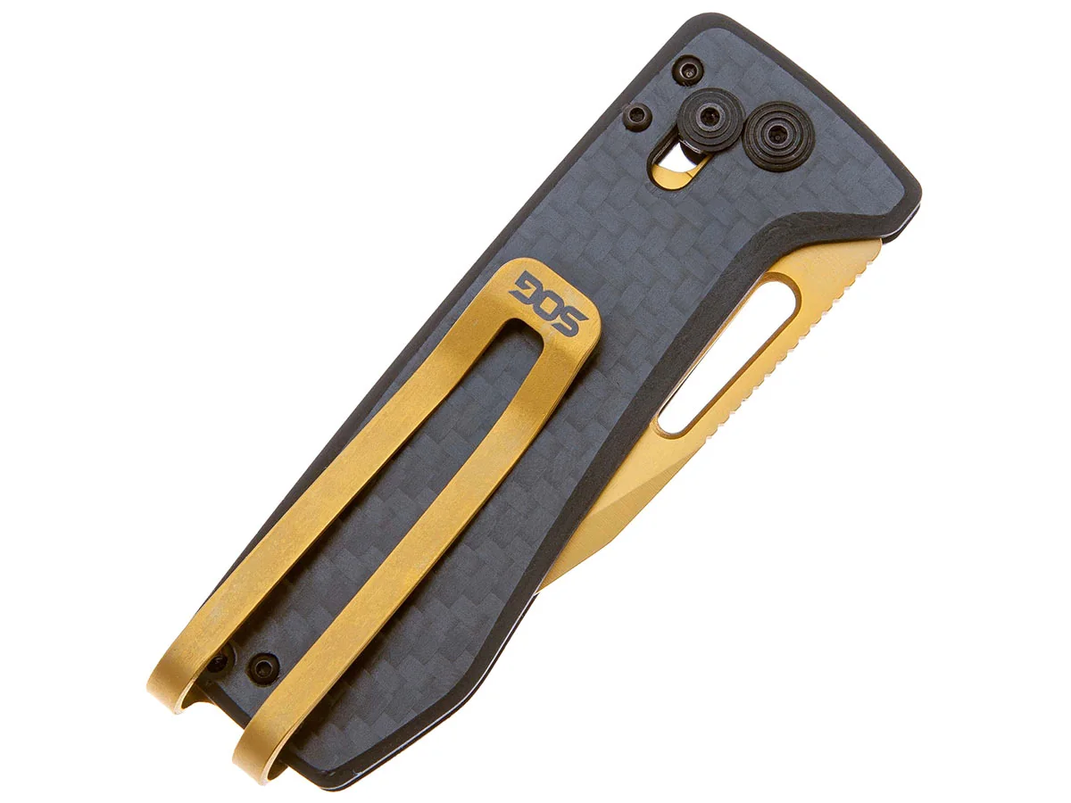 Нож складной SOG Ultra XR Carbon & Gold, Cryo S35VN, Carbon Fiber