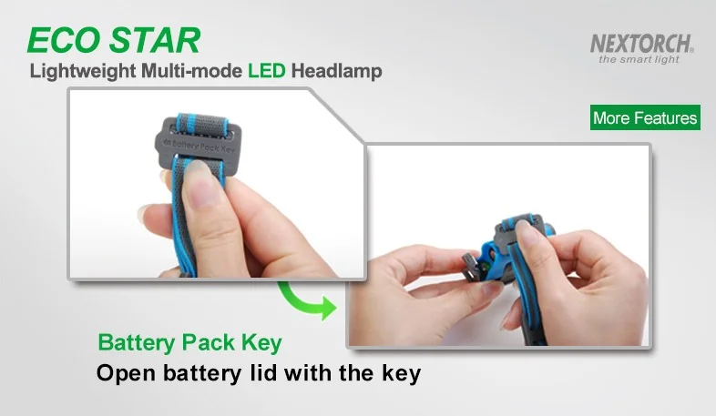 Фонарь Nextorch ECO-STAR налобный, 30 люмен, черный