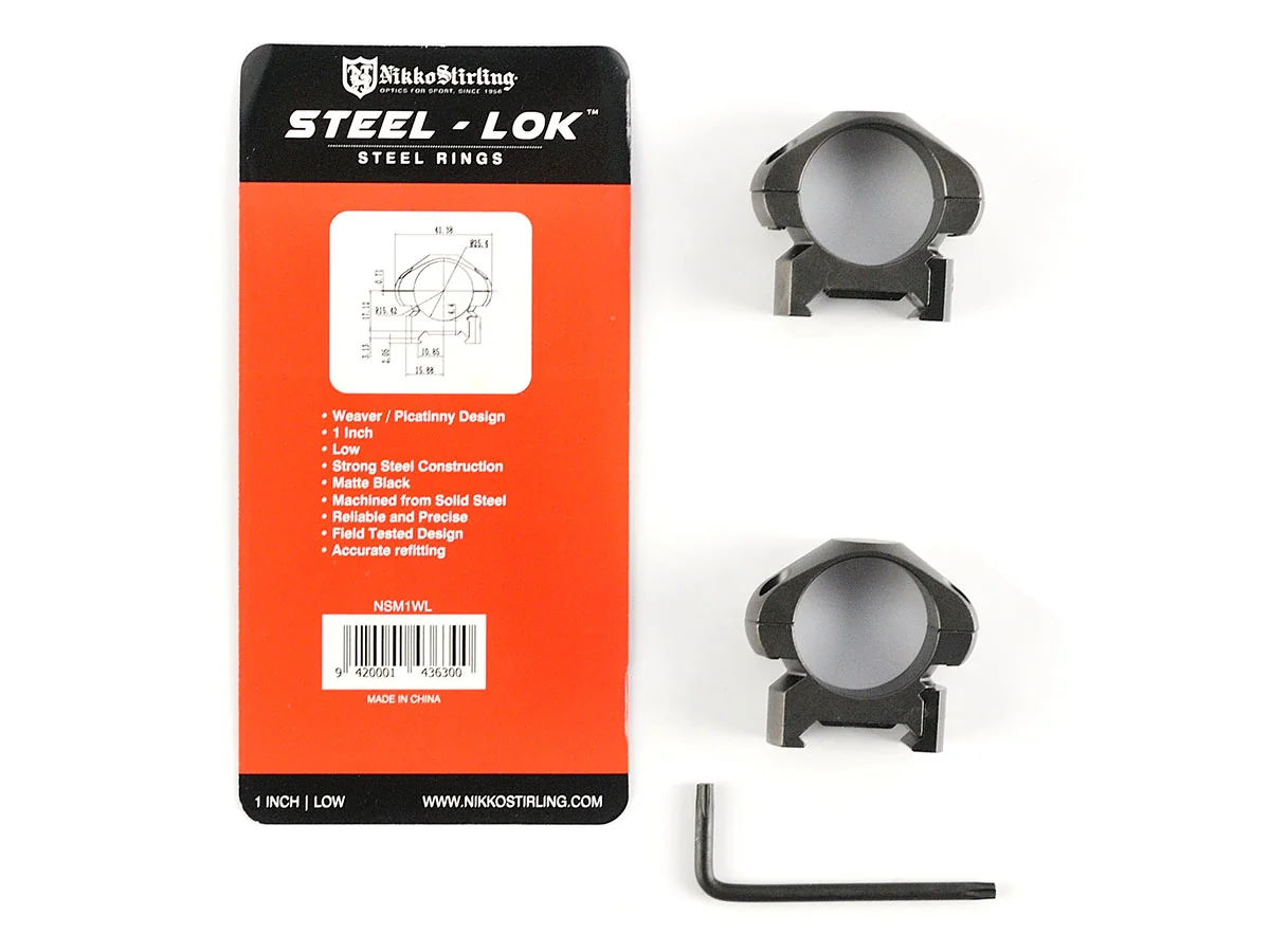 Кольца Nikko Stirling Diamond 25.4мм, низкие, сталь