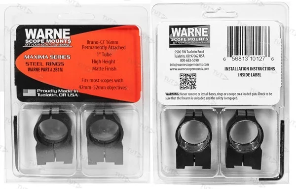 Крепления Warne CZ527 для прицелов 1" 25,4 мм High (2B1M)