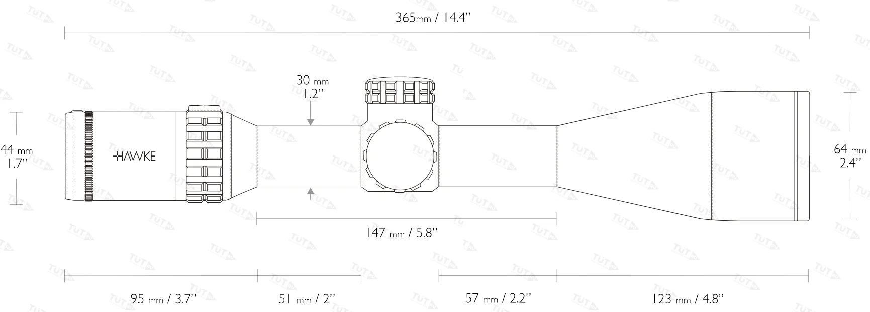 Оптический прицел Hawke Frontier FFP 30 5-25x56 SF IR (FFP Mil Pro 25x)