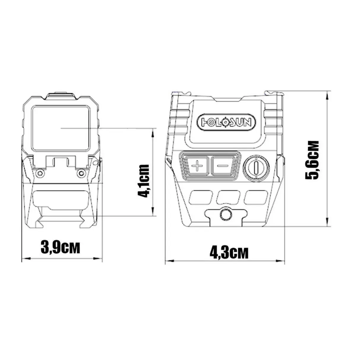 Коллиматорный прицел Holosun AEMS зелёная марка