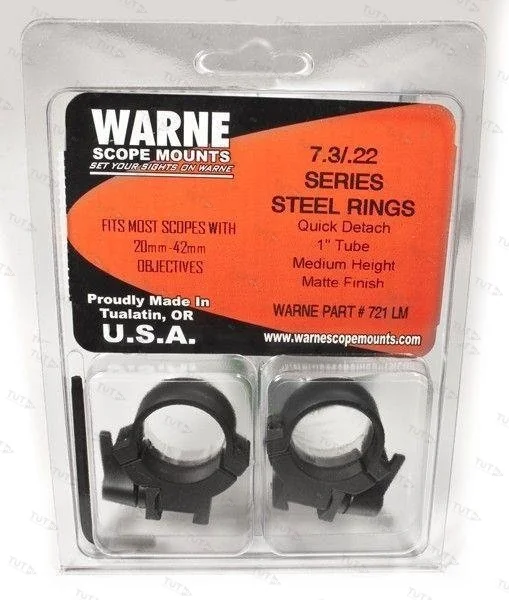 Крепления Warne 7.3/22 кольца 25,4мм QD Medium (721LM)