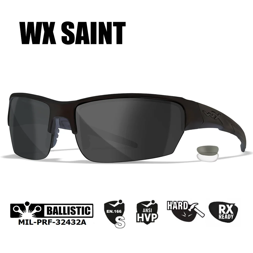 Очки защитные Wiley X WX Saint (Frame: Matte Black, Lens: Clear+Grey) CHSAI07